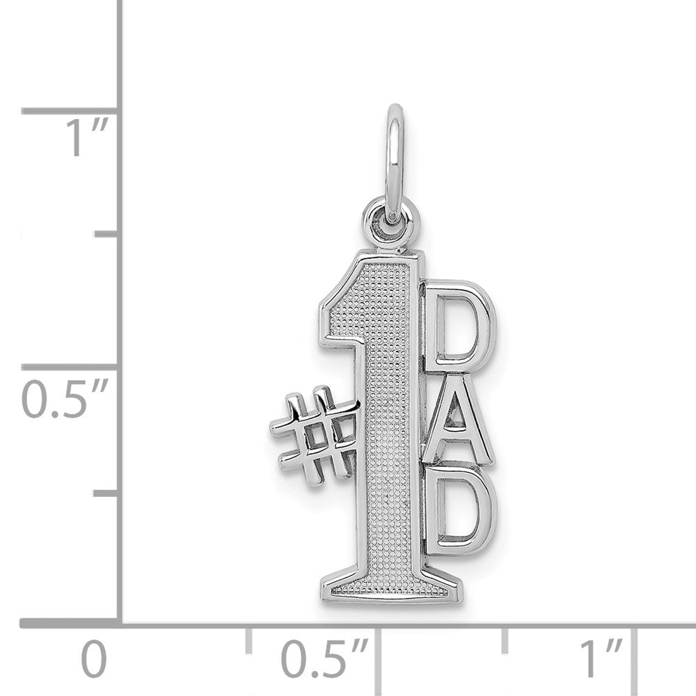14K Weißgold Poliert #1 Dad Charm