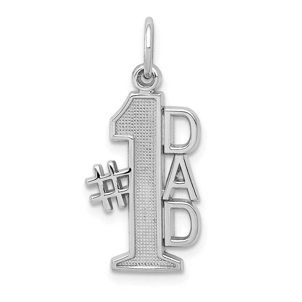14K Weißgold Poliert #1 Dad Charm