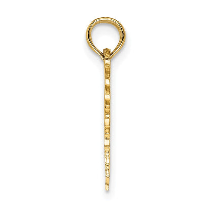 14K Gelbgold Poliert Beste Freund 2 Stück Break-apart Herz Charm