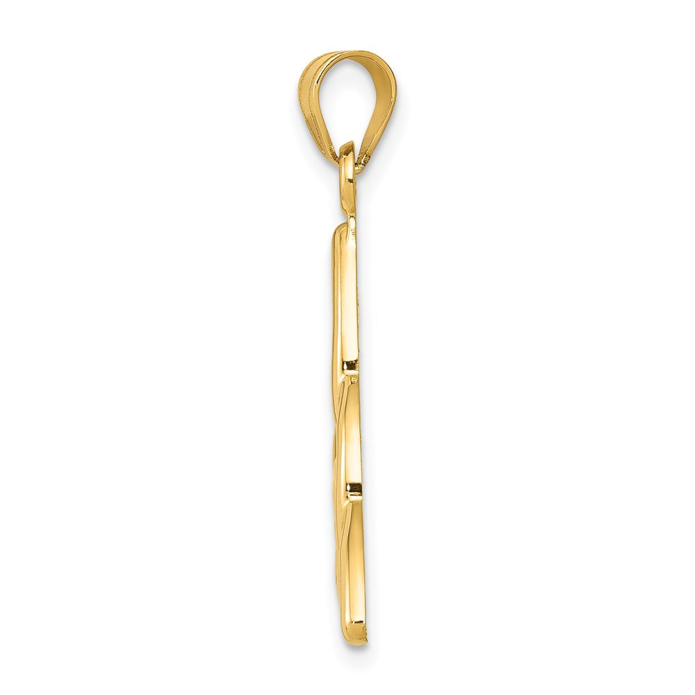 14K Gelbgold Polierter Trinity-Knoten-Anhänger