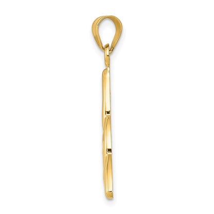 14K Gelbgold Polierter Trinity-Knoten-Anhänger