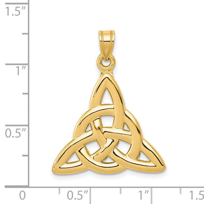 14K Gelbgold Polierter Trinity-Knoten-Anhänger