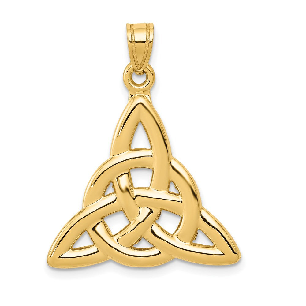 14K Gelbgold Polierter Trinity-Knoten-Anhänger