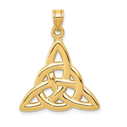 14K Gelbgold Polierter Trinity-Knoten-Anhänger
