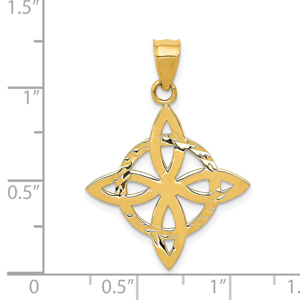 14K Gelbgold Mittelgroßer Keltischer Ewigkeitsknoten-Charm