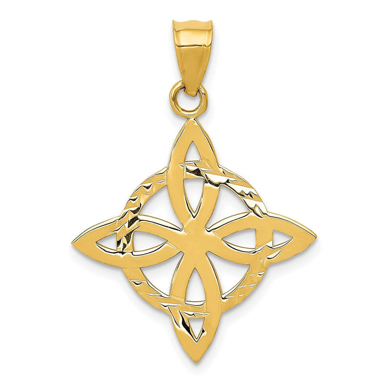 14K Gelbgold Mittelgroßer Keltischer Ewigkeitsknoten-Charm