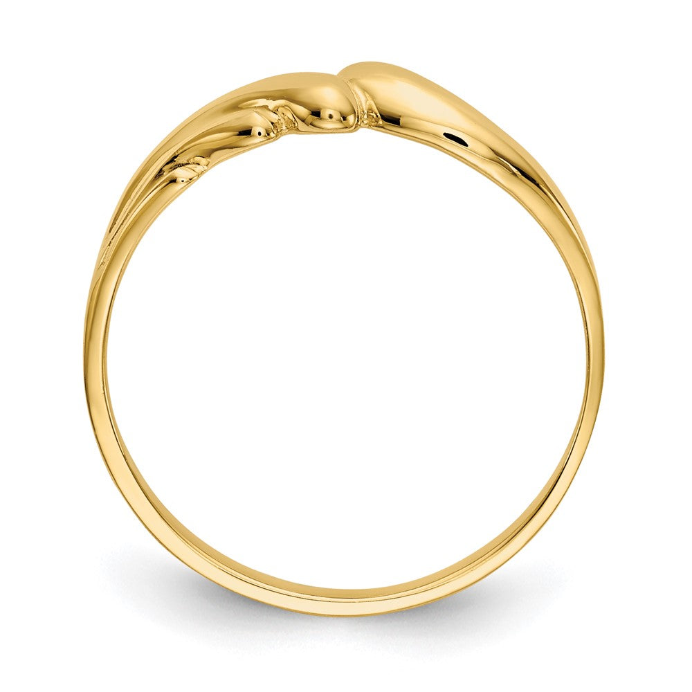 14K Gelbgold Poliert Wirbel-Dome-Ring