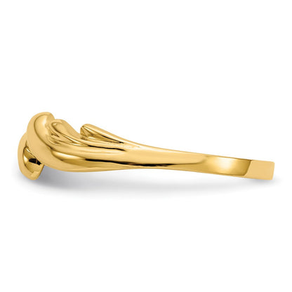 14K Gelbgold Poliert Wirbel-Dome-Ring