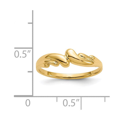 14K Gelbgold Poliert Wirbel-Dome-Ring