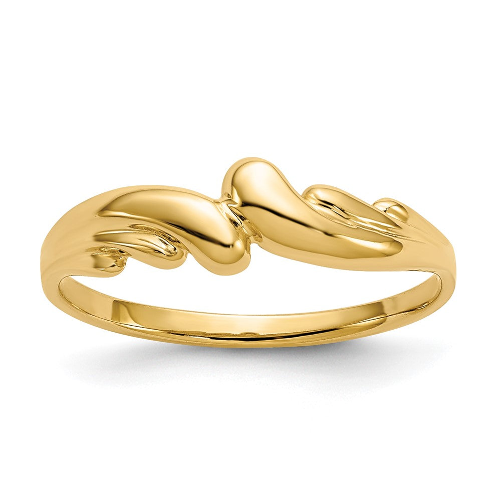 14K Gelbgold Poliert Wirbel-Dome-Ring