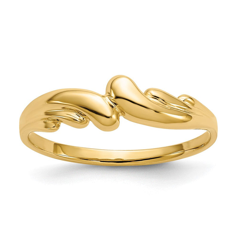 14K Gelbgold Poliert Wirbel-Dome-Ring