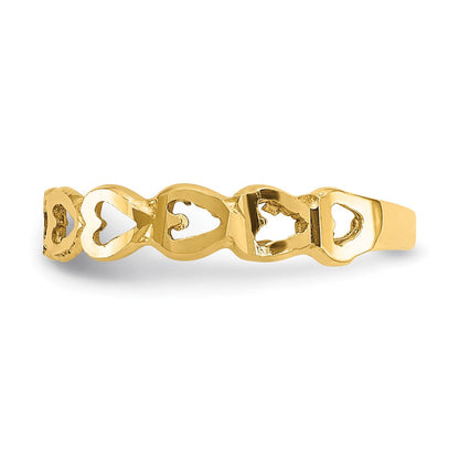 14K Gelbgold Herz-Ring