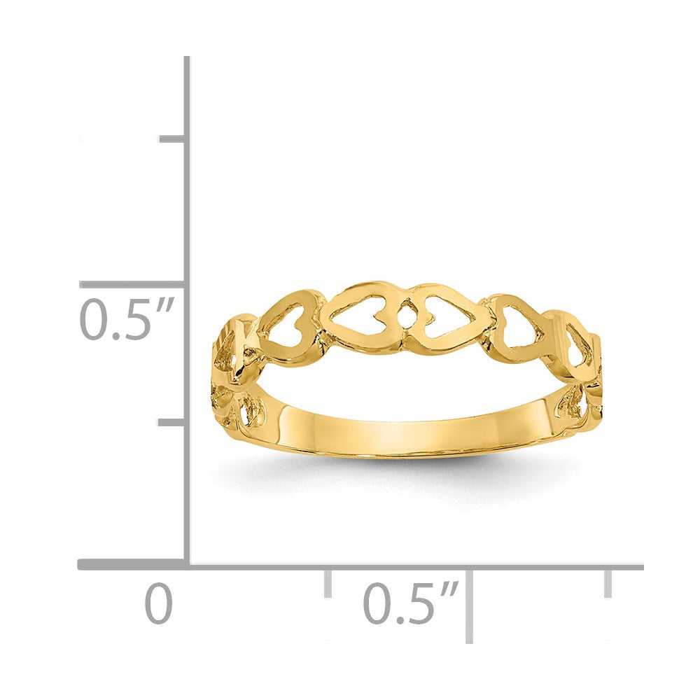 14K Gelbgold Herz-Ring