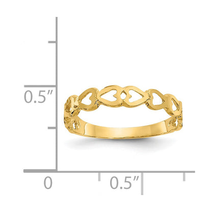 14K Gelbgold Herz-Ring