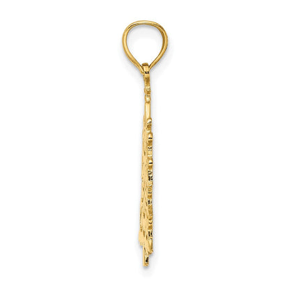 14K Gelbgold Poliert Weihnachten Baum Charm