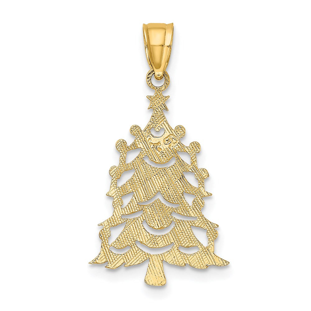 14K Gelbgold Poliert Weihnachten Baum Charm