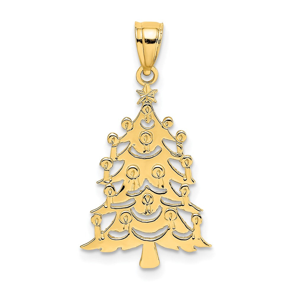 14K Gelbgold Poliert Weihnachten Baum Charm