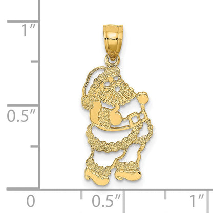 14K Gelbgold Poliert Santa Charm
