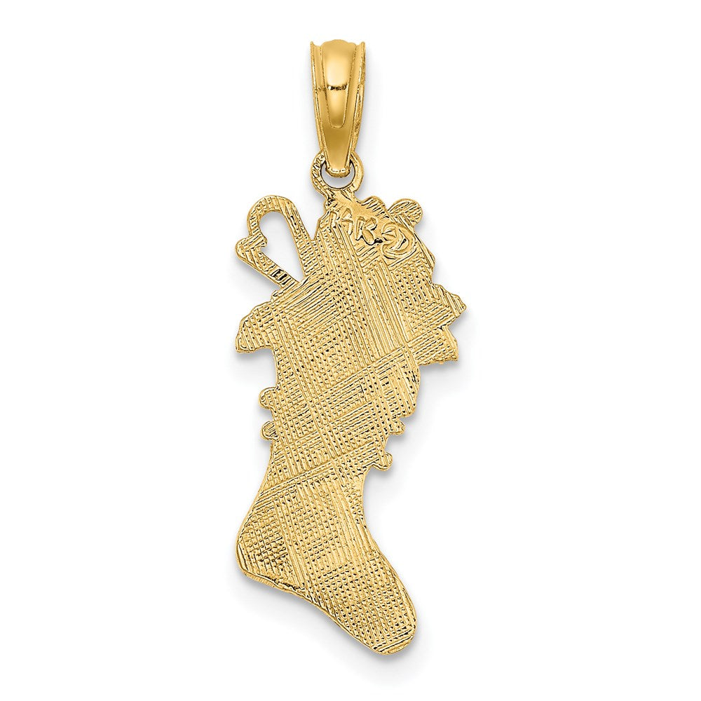 14K Gelbgold Poliert Weihnachten Stocking Charm