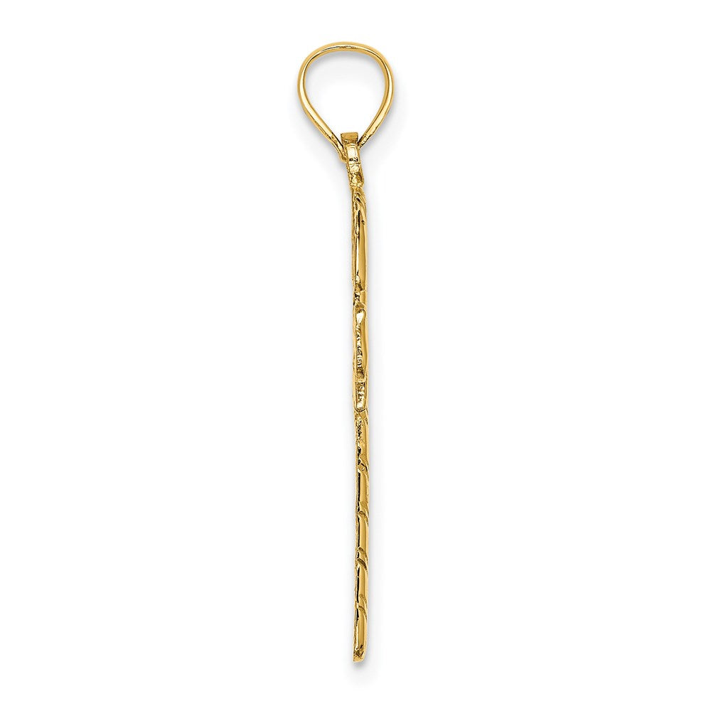 14K Gelbgold Massiv Poliert Candy Cane Charm
