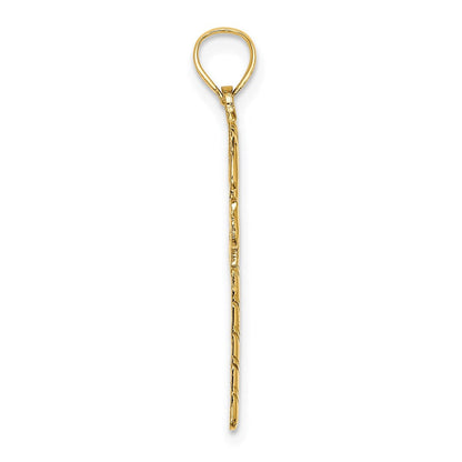 14K Gelbgold Massiv Poliert Candy Cane Charm