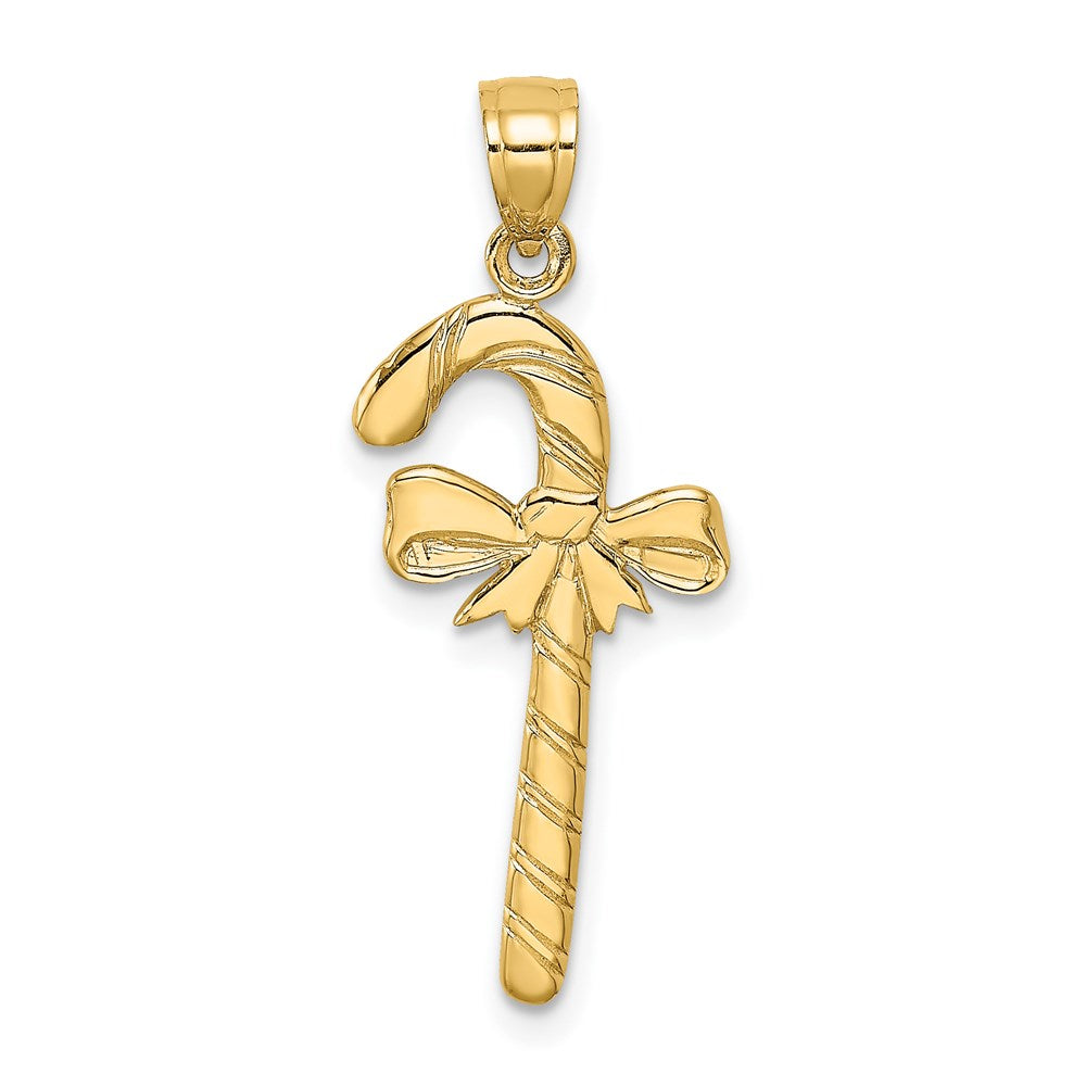 14K Gelbgold Massiv Poliert Candy Cane Charm