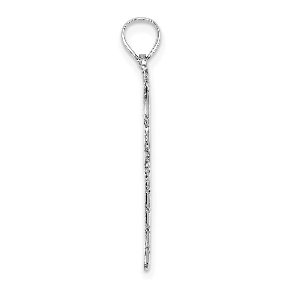 14K Weißgold Massiv Poliert Candy Cane Anhänger