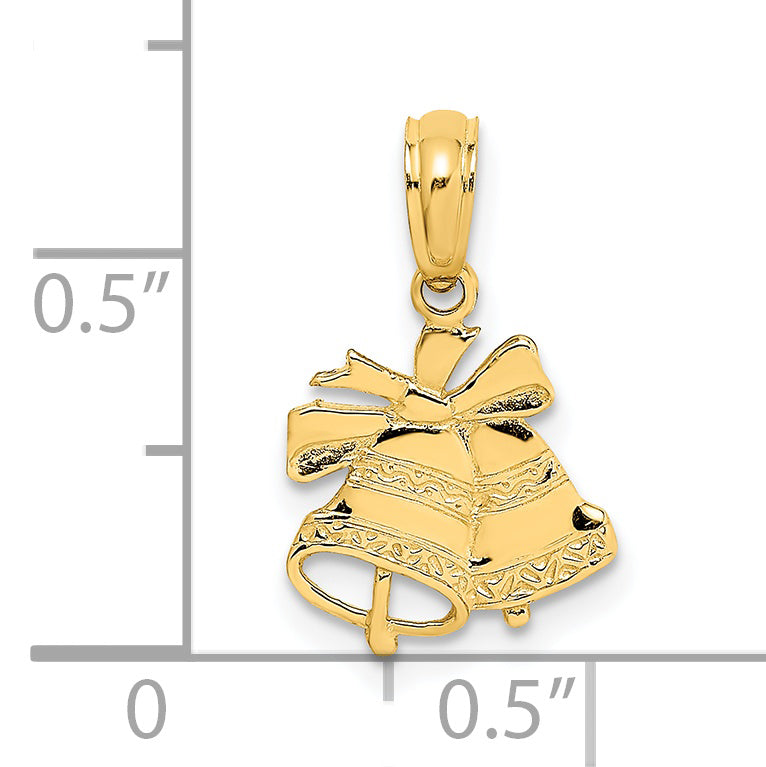 14K Gelbgold Poliert Weihnachten Bells Charm