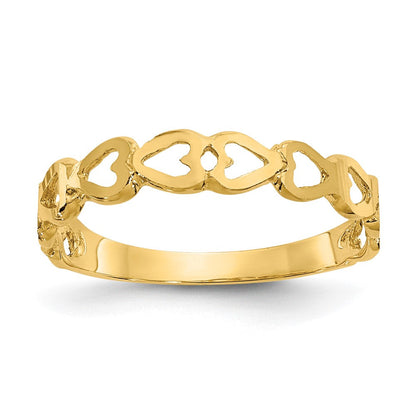 14K Gelbgold Herz-Ring