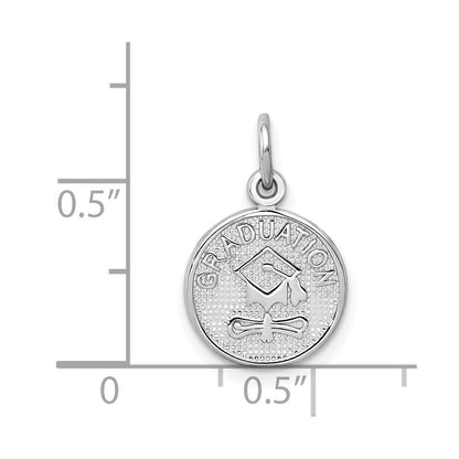 14K Weißgold Poliert Abschluss Plättchen Charm