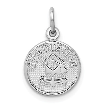 14K Weißgold Poliert Abschluss Plättchen Charm