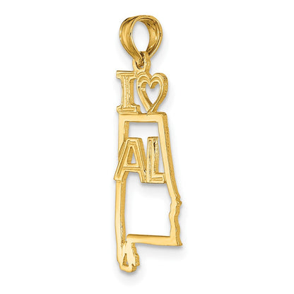 14K Gelbgold Massiv Alabama State Anhänger