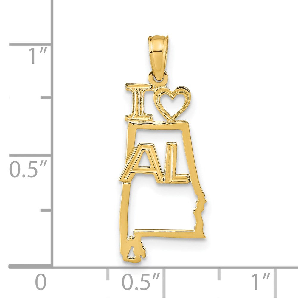 14K Gelbgold Massiv Alabama State Anhänger