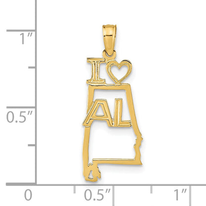 14K Gelbgold Massiv Alabama State Anhänger
