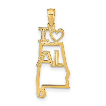 14K Gelbgold Massiv Alabama State Anhänger