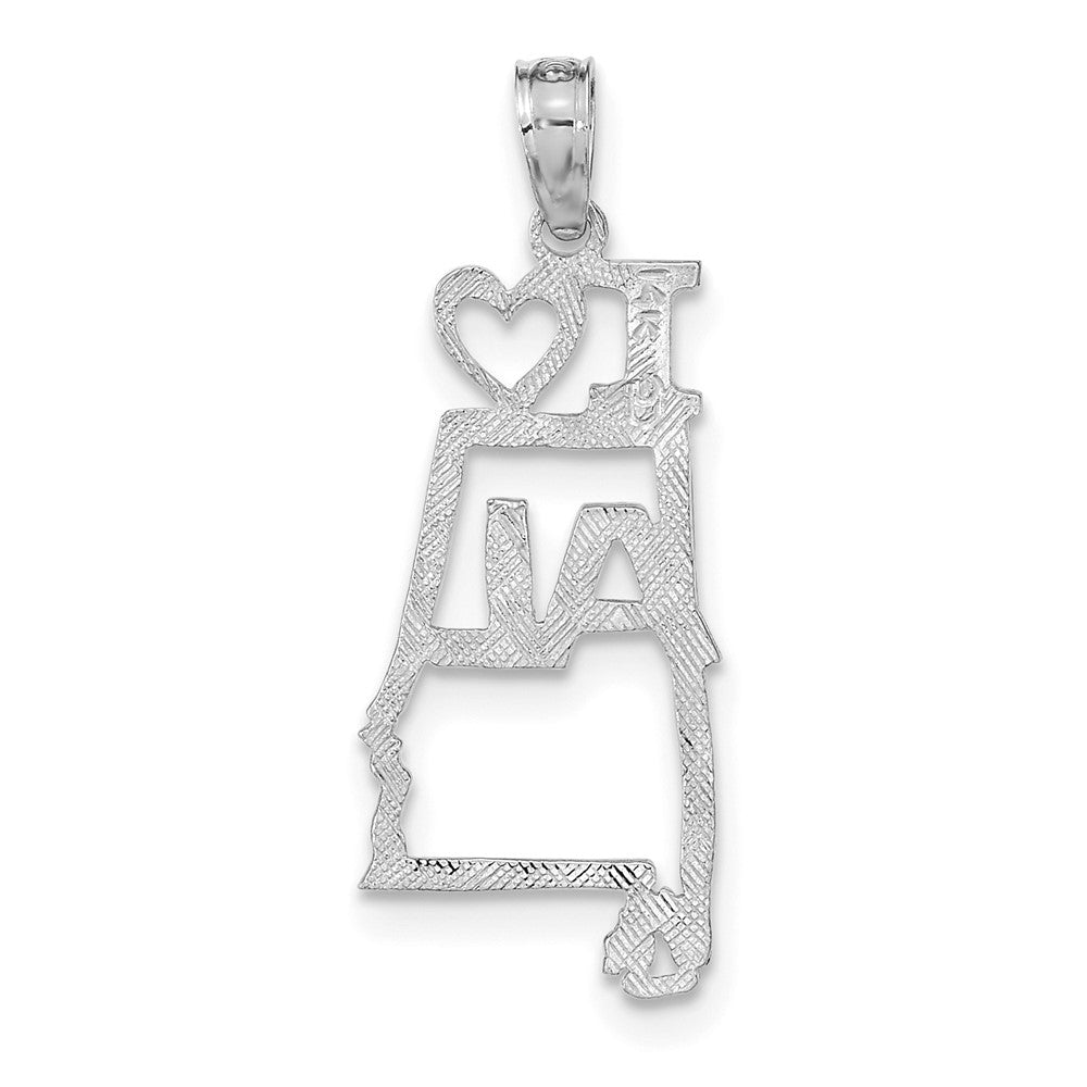 14K Weißgold Massiv Alabama State Anhänger