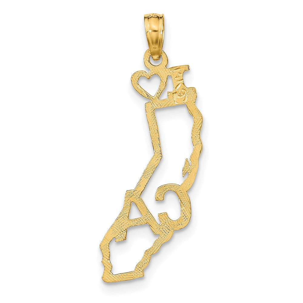14K Gelbgold Massiv California State Anhänger