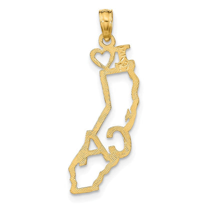 14K Gelbgold Massiv California State Anhänger