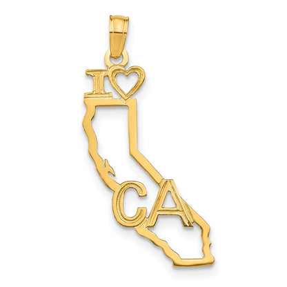 14K Gelbgold Massiv California State Anhänger