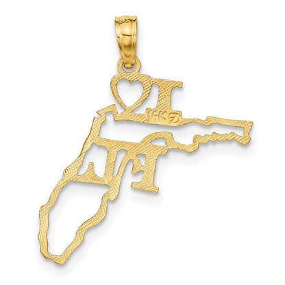 14K Gelbgold Massiv Florida State Anhänger