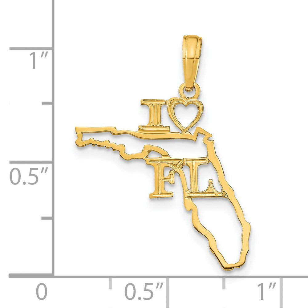 14K Gelbgold Massiv Florida State Anhänger