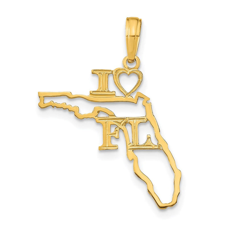 14K Gelbgold Massiv Florida State Anhänger
