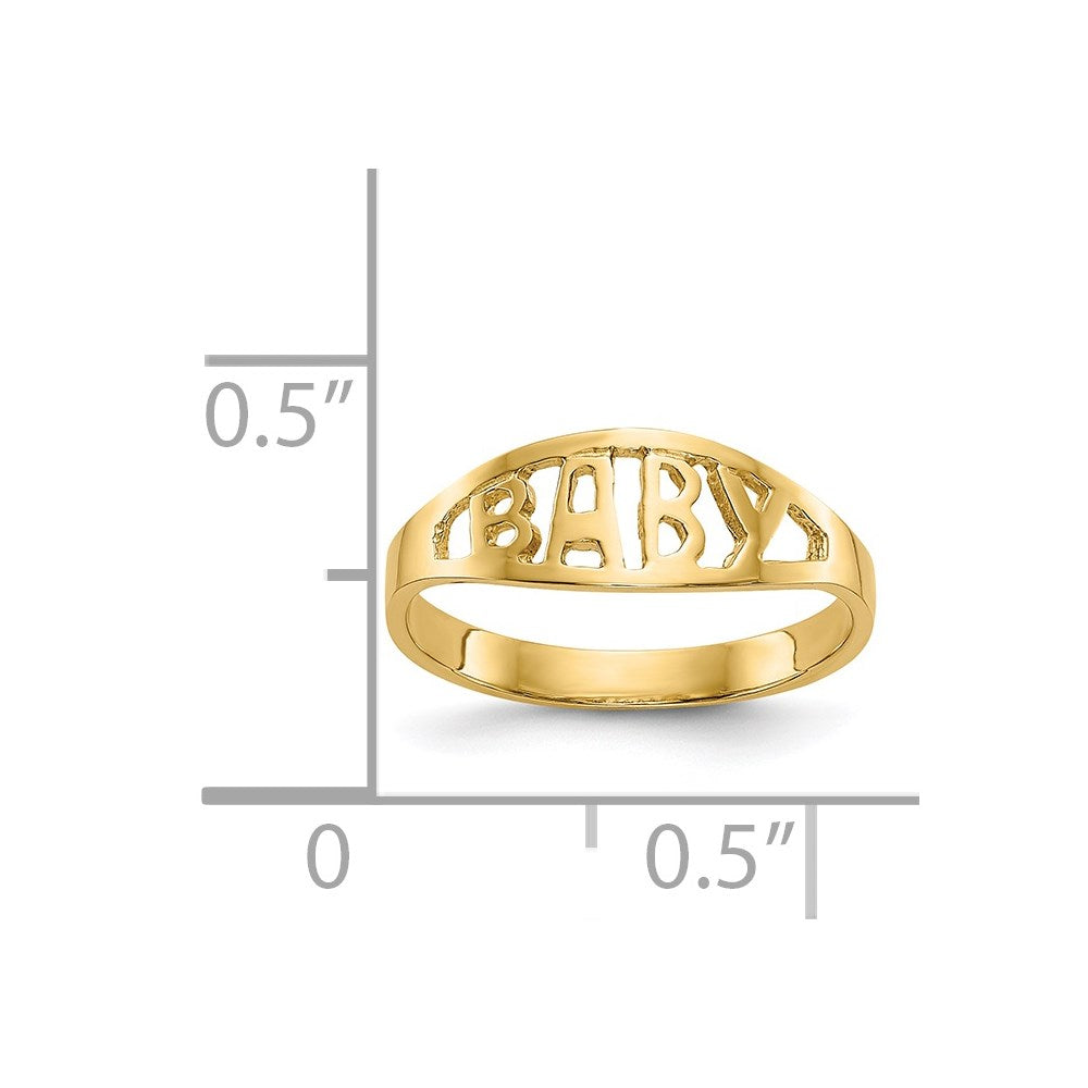 14K Gelbgold Poliert Baby Ring