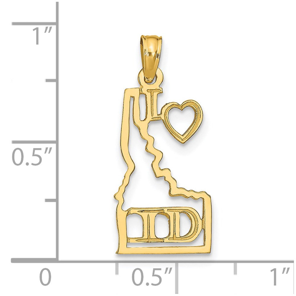 14K Gelbgold Massiv Idaho State Anhänger