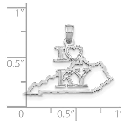 14K Weißgold Massiv Kentucky State Anhänger
