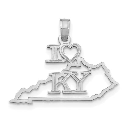 14K Weißgold Massiv Kentucky State Anhänger