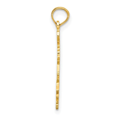 14K Gelbgold Massiv Louisiana State Anhänger