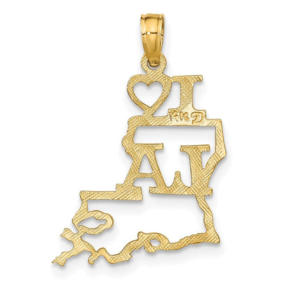 14K Gelbgold Massiv Louisiana State Anhänger