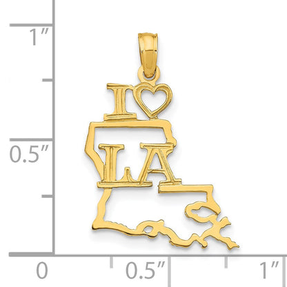 14K Gelbgold Massiv Louisiana State Anhänger