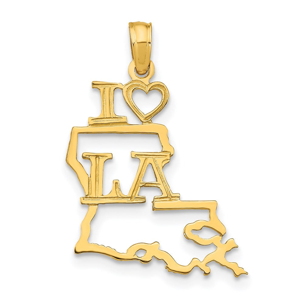 14K Gelbgold Massiv Louisiana State Anhänger